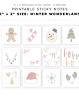 PSN11 - 2x2 Winter Wonderland Stickies - Printable Sticky Notes