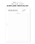 PR274 - Airplane Watchlist - Printable Insert