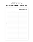 PR337 - Appointment Log V2 - Printable Insert