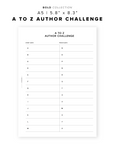 PR321 - A to Z Author Challenge - Printable Insert