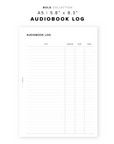 PR251 - Audiobook Log - Printable Insert