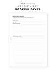 PR279 - Bookish Faves - Printable Insert