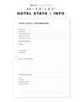 PR271 - Hotel Stays + Information - Printable Insert