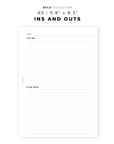 PR250 - Ins and Outs - Printable Insert