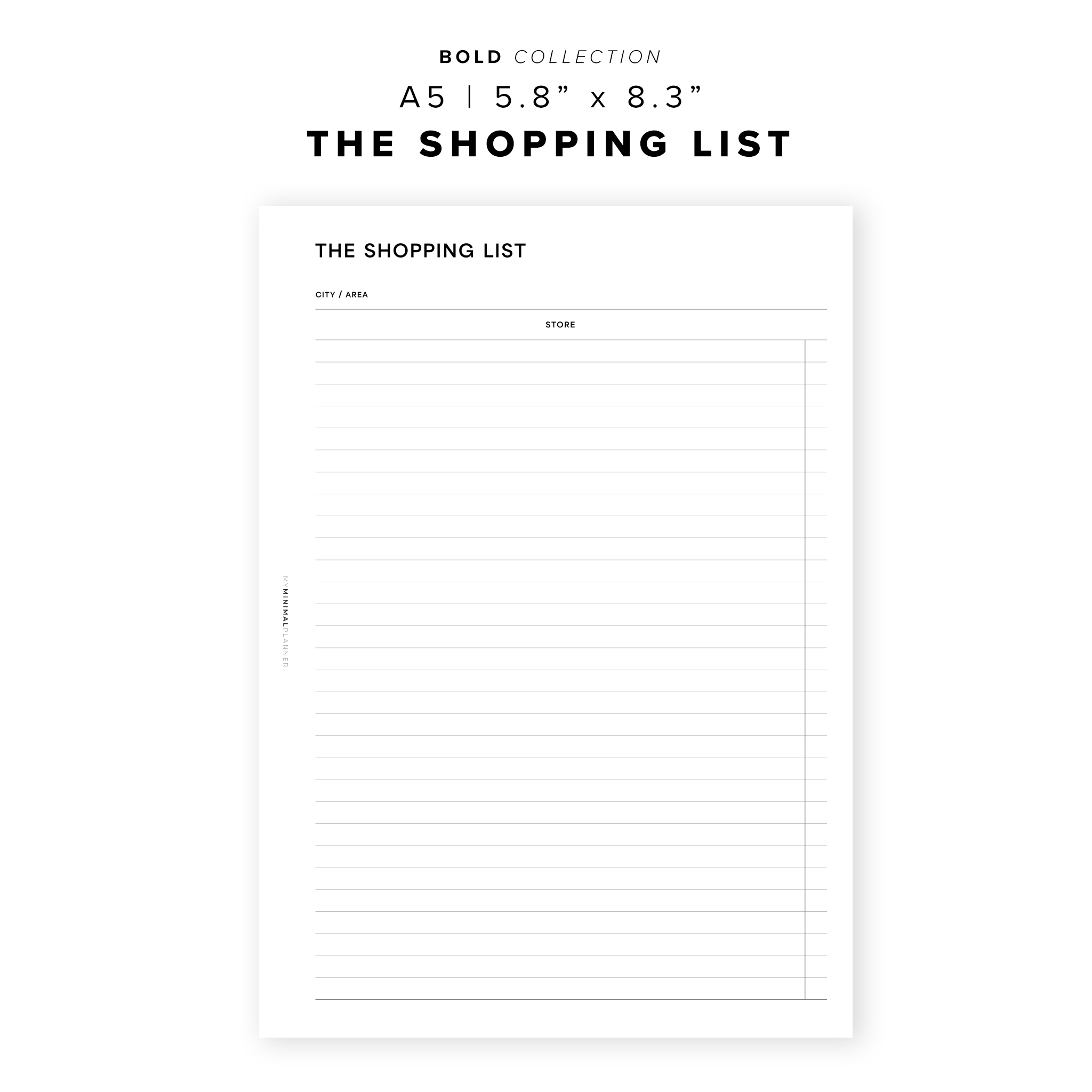PR273 - The Shopping List - Printable Insert