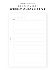 PR327 - Weekly Checklist V2 - Printable Insert