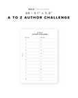 PR321 - A to Z Author Challenge - Printable Insert