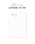 PR252 - Authors To Try - Printable Insert