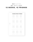 PR245 - 12 Books, 12 Friends - Printable Insert