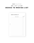 PR281 - Books to Movies - Printable Insert