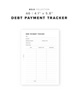 PR225 - Debt Payment Tracker - Printable Insert