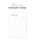 PR255 - Discount Codes V2 - Printable Insert