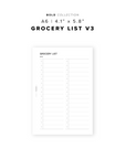 PR335 - Grocery List V3 - Printable Insert