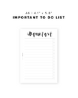 PR353 - Important To Do - Printable Insert