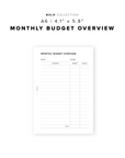 PR228 - Monthly Budget Overview - Printable Insert