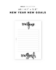 PR319 - New Year New Goals - Printable Insert