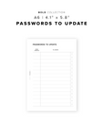 PR355 - Passwords To Update - Printable Insert