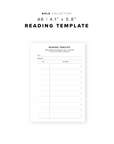PR238 - Reading Template - Printable Insert