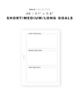 PR249 - Short Medium Long Term Goals - Printable Insert