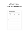 PR257 - Vacation Expenses - Printable Insert