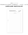 PR274 - Airplane Watchlist - Printable Insert