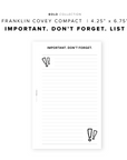 PR231 - Important. Don't Forget List - Printable Insert