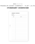 PR256 - Itinerary Overview - Printable Insert
