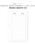 PR317 - Needs Wants V2 - Printable Insert