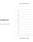 PR369 - Number List - Printable Insert