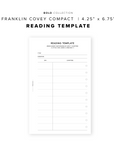 PR238 - Reading Template - Printable Insert
