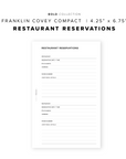 PR272 - Restaurant Reservations - Printable Insert