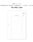 PR351 - To Pay List - Printable Insert