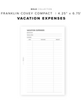 PR257 - Vacation Expenses - Printable Insert