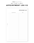 PR337 - Appointment Log V2 - Printable Insert