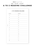 PR320 - A to Z Reading Challenge - Printable Insert