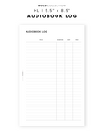 PR251 - Audiobook Log - Printable Insert