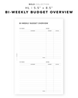 PR229 - Bi-Weekly Budget Overview - Printable Insert