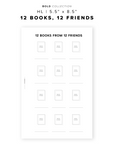 PR245 - 12 Books, 12 Friends - Printable Insert