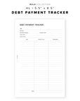 PR225 - Debt Payment Tracker - Printable Insert