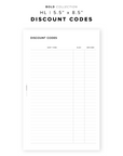 PR255 - Discount Codes V2 - Printable Insert