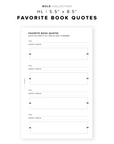PR221 - Fave Book Quotes - Printable Insert