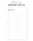 PR335 - Grocery List V3 - Printable Insert