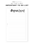 PR353 - Important To Do - Printable Insert
