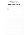 PR250 - Ins and Outs - Printable Insert
