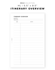 PR256 - Itinerary Overview - Printable Insert
