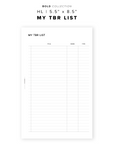 PR253 - My TBR List - Printable Insert