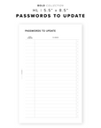 PR355 - Passwords To Update - Printable Insert