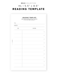 PR238 - Reading Template - Printable Insert