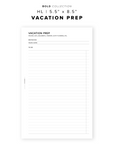 PR263 - Vacation Prep - Printable Insert