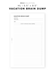 PR258 - Vacation Brain Dump - Printable Insert